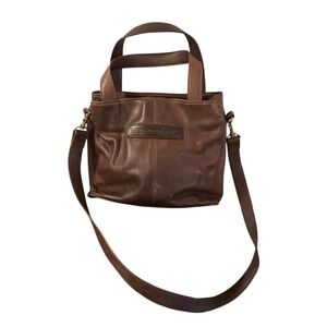 Vintage Fossil Cross Body‎ Bag Brown Leather Purse 75802 Pebbled Classic Key